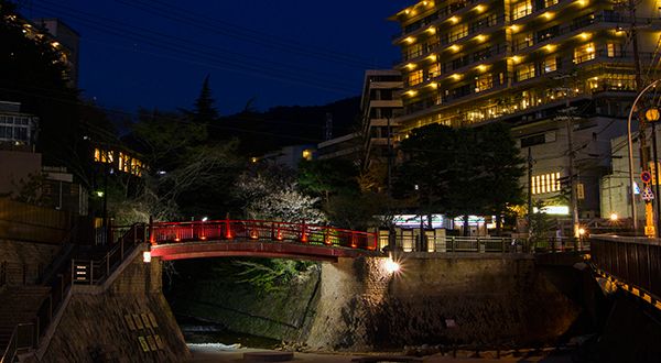 溫泉街夜景